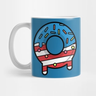 USA Patriotic Donut // Fourth of July Stars and Stripes Mug